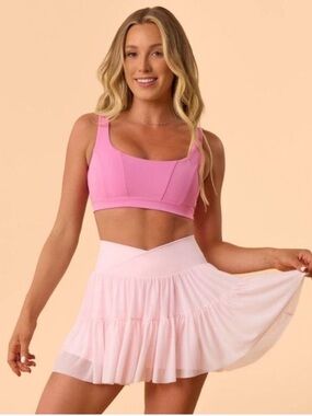 Blogilates Women’s Crisscross Ballerina Skort - Light Pink Size Small NWT